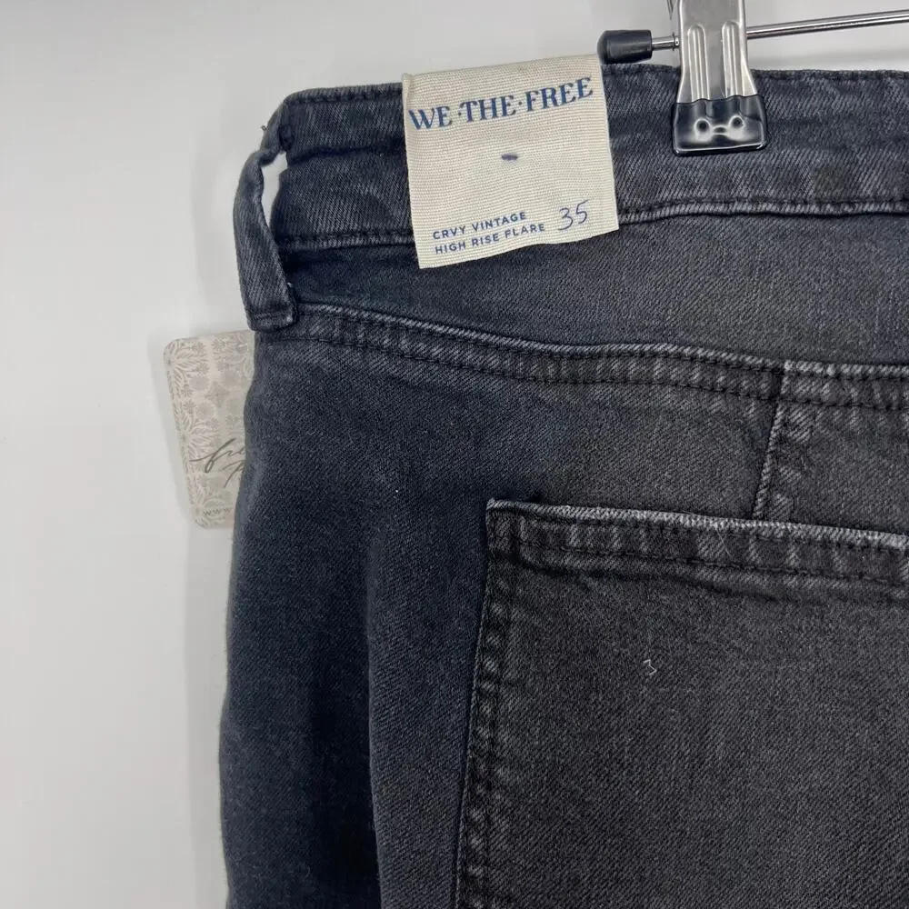 Free People x We the Free CRVY Vintage High-Rise Flare Jeans Sz 35S